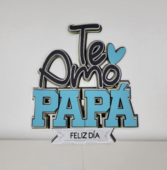3D Día del Padre Cake Topper